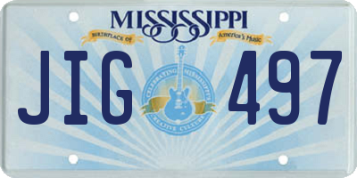 MS license plate JIG497