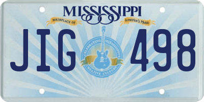 MS license plate JIG498