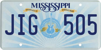 MS license plate JIG505