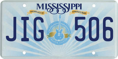 MS license plate JIG506