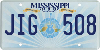 MS license plate JIG508