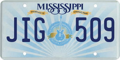 MS license plate JIG509