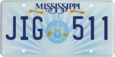 MS license plate JIG511