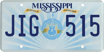 MS license plate JIG515