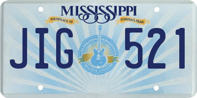 MS license plate JIG521