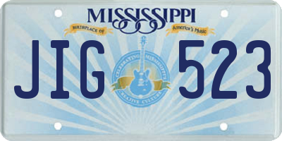 MS license plate JIG523