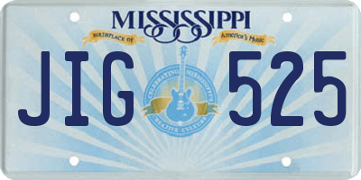 MS license plate JIG525
