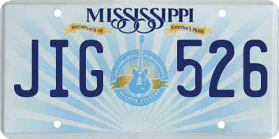 MS license plate JIG526