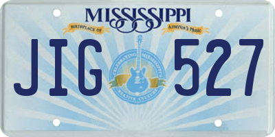 MS license plate JIG527