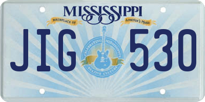 MS license plate JIG530
