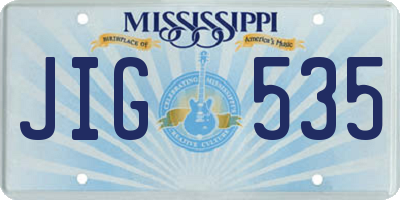 MS license plate JIG535