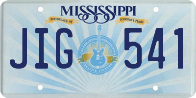 MS license plate JIG541