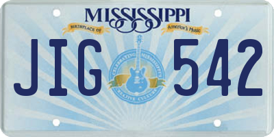 MS license plate JIG542