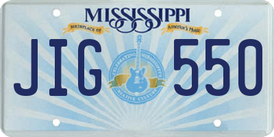MS license plate JIG550