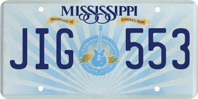 MS license plate JIG553