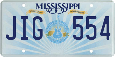 MS license plate JIG554