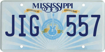 MS license plate JIG557