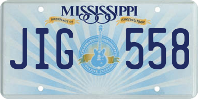 MS license plate JIG558