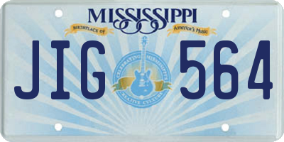 MS license plate JIG564