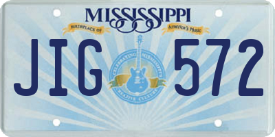 MS license plate JIG572