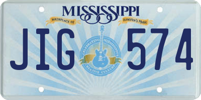 MS license plate JIG574