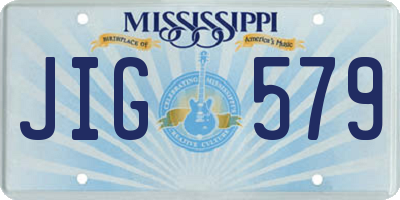 MS license plate JIG579