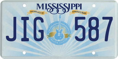 MS license plate JIG587