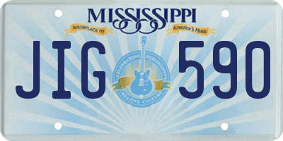 MS license plate JIG590