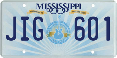 MS license plate JIG601
