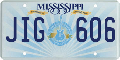 MS license plate JIG606