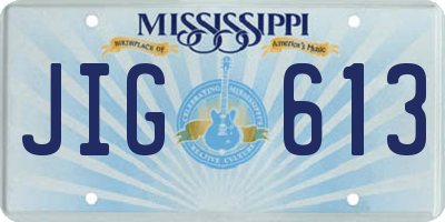 MS license plate JIG613