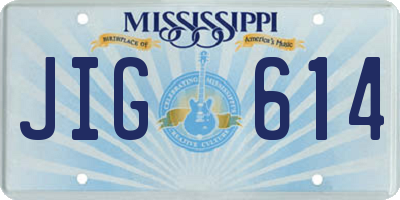 MS license plate JIG614
