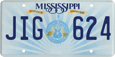MS license plate JIG624