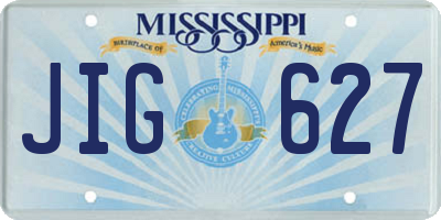 MS license plate JIG627