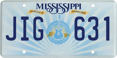 MS license plate JIG631