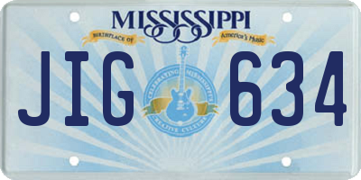 MS license plate JIG634