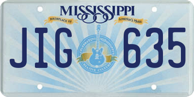 MS license plate JIG635