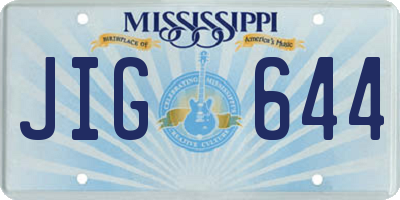 MS license plate JIG644