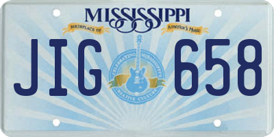 MS license plate JIG658