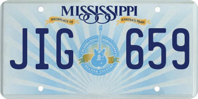 MS license plate JIG659