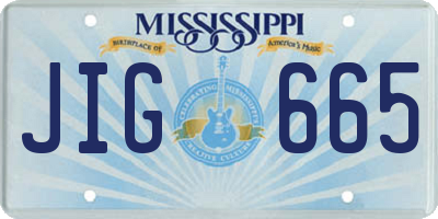 MS license plate JIG665