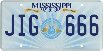 MS license plate JIG666