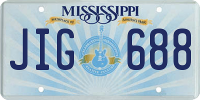 MS license plate JIG688