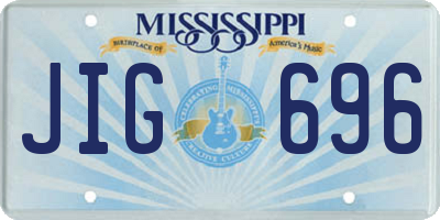 MS license plate JIG696