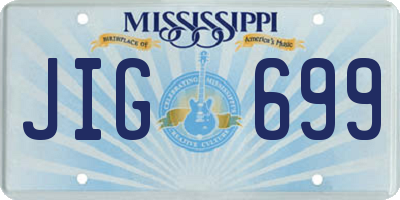 MS license plate JIG699