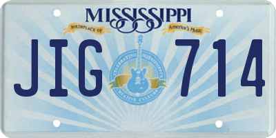 MS license plate JIG714