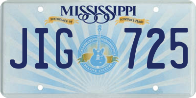 MS license plate JIG725