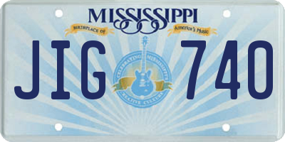MS license plate JIG740