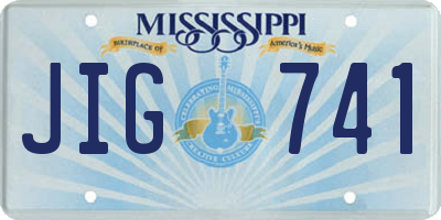 MS license plate JIG741