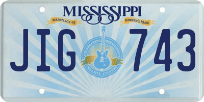 MS license plate JIG743